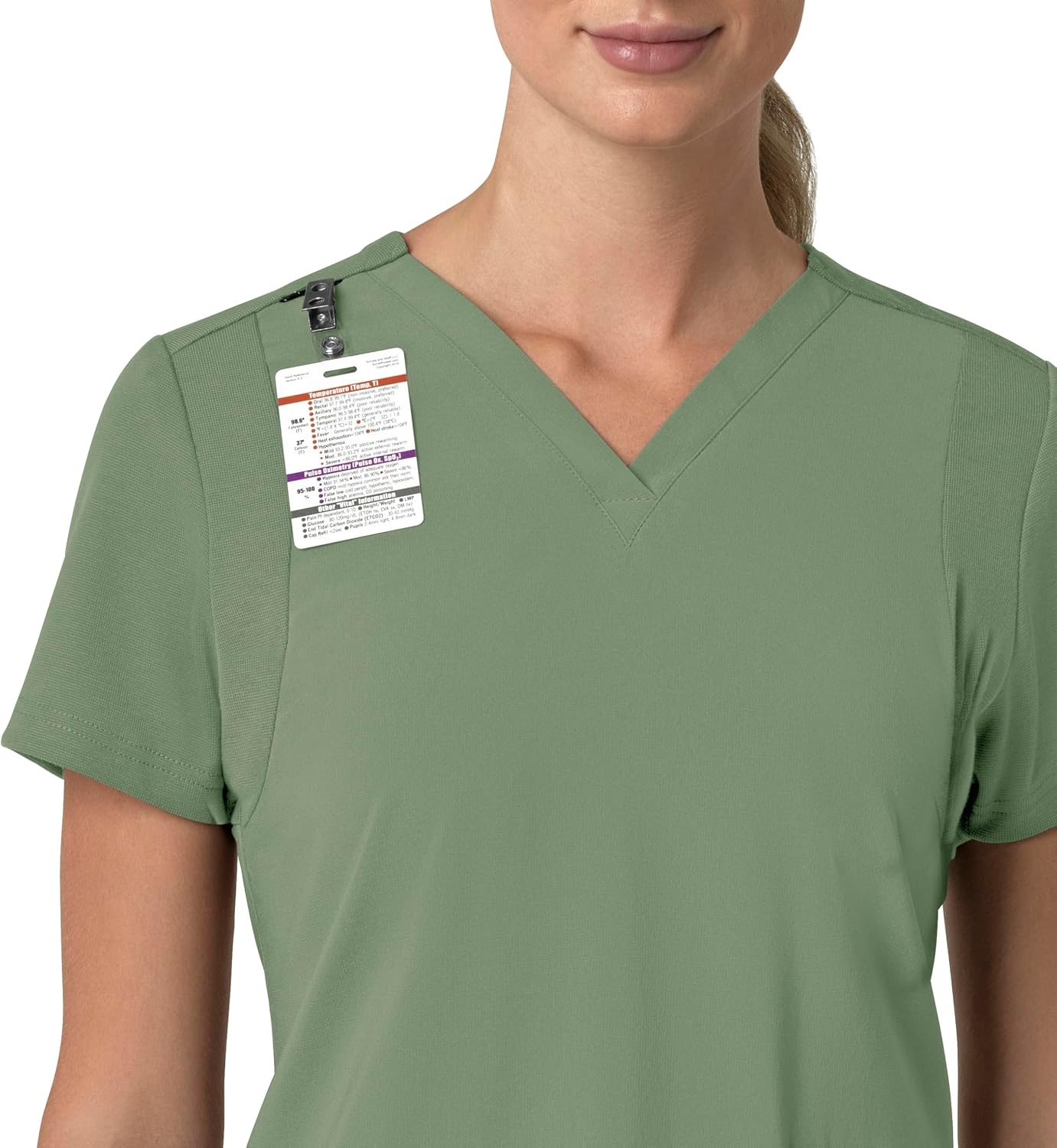 image:imageCarhartt Scrubs for Women Force CrossFlex Panel VNeck Tops with 3 PocketsGreen Slate