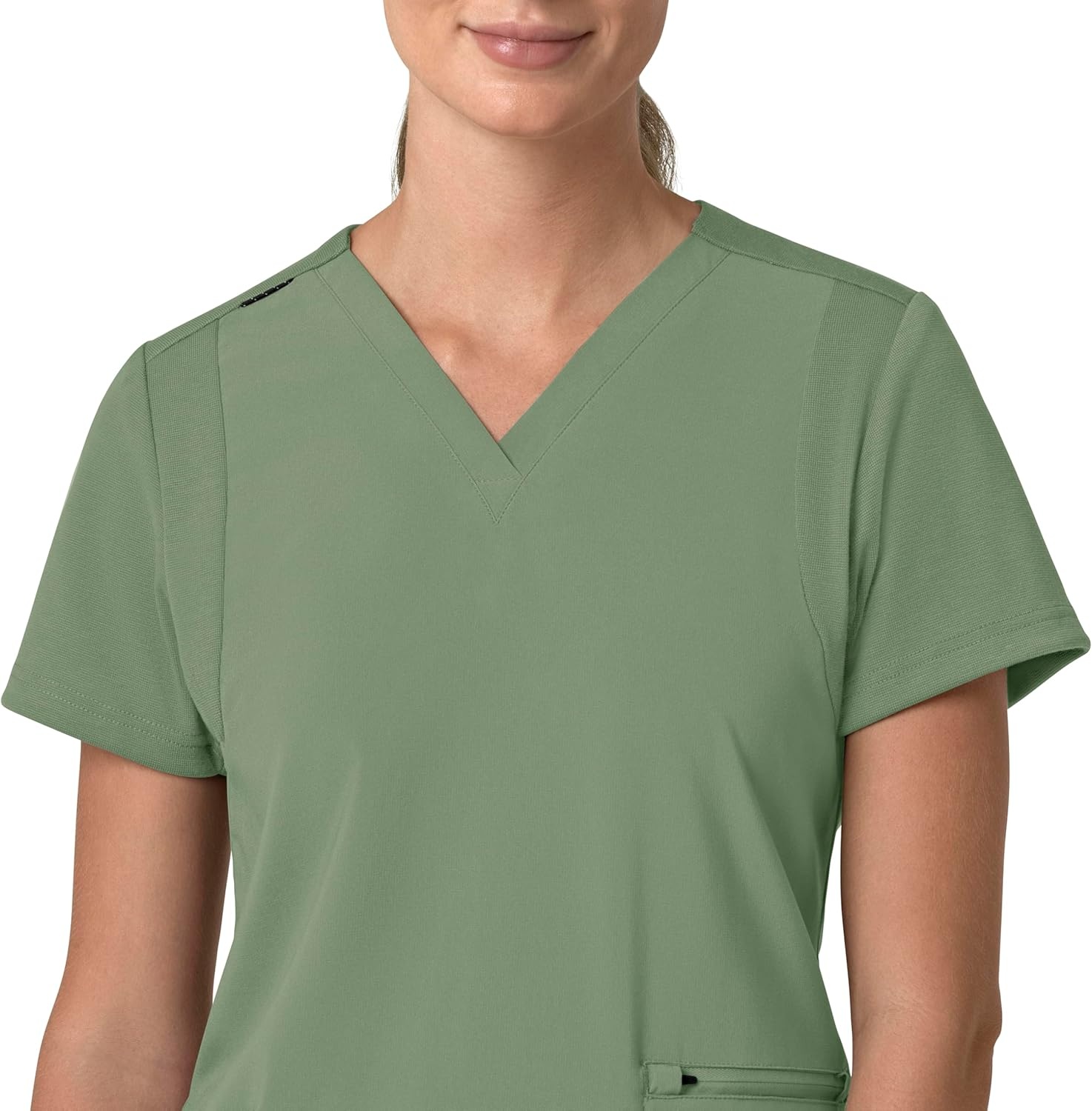 image:imageCarhartt Scrubs for Women Force CrossFlex Panel VNeck Tops with 3 PocketsGreen Slate
