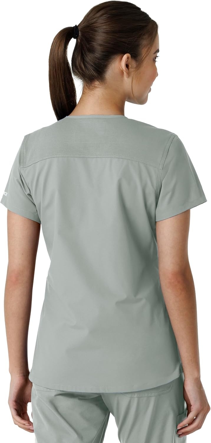 image:imageCarhartt Scrubs for Women Force CrossFlex Panel VNeck Tops with 3 PocketsGrey