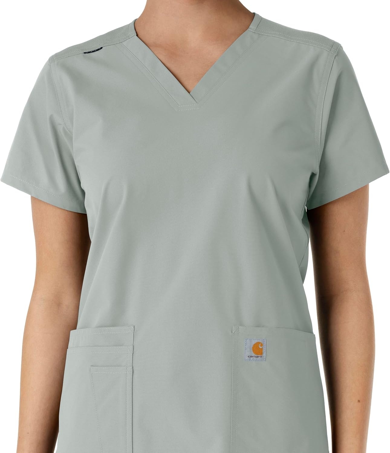 image:imageCarhartt Scrubs for Women Force CrossFlex Panel VNeck Tops with 3 PocketsGrey