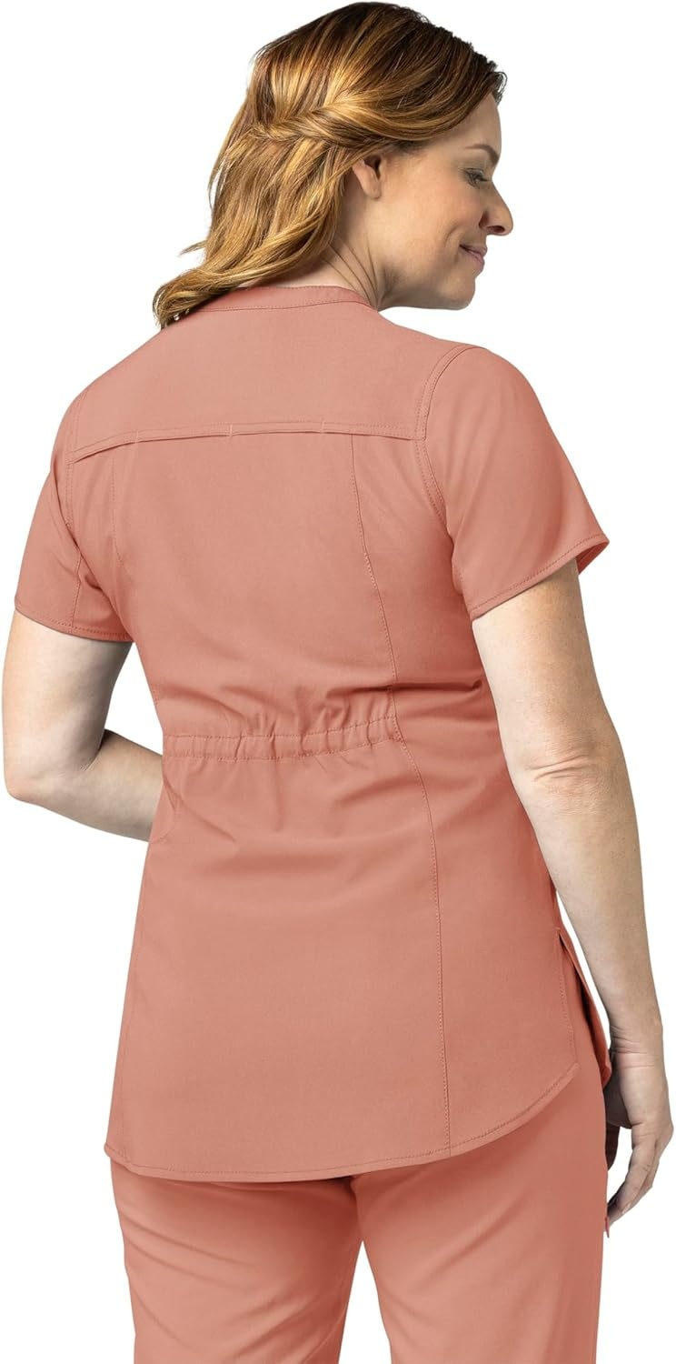 image:imageCarhartt Scrubs for Women Force CrossFlex Panel VNeck Tops with 3 PocketsMauve