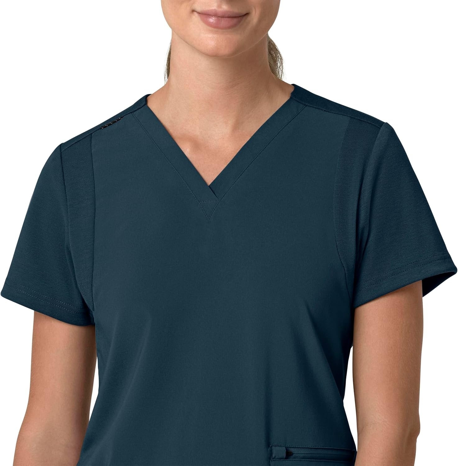 image:imageCarhartt Scrubs for Women Force CrossFlex Panel VNeck Tops with 3 PocketsNavy