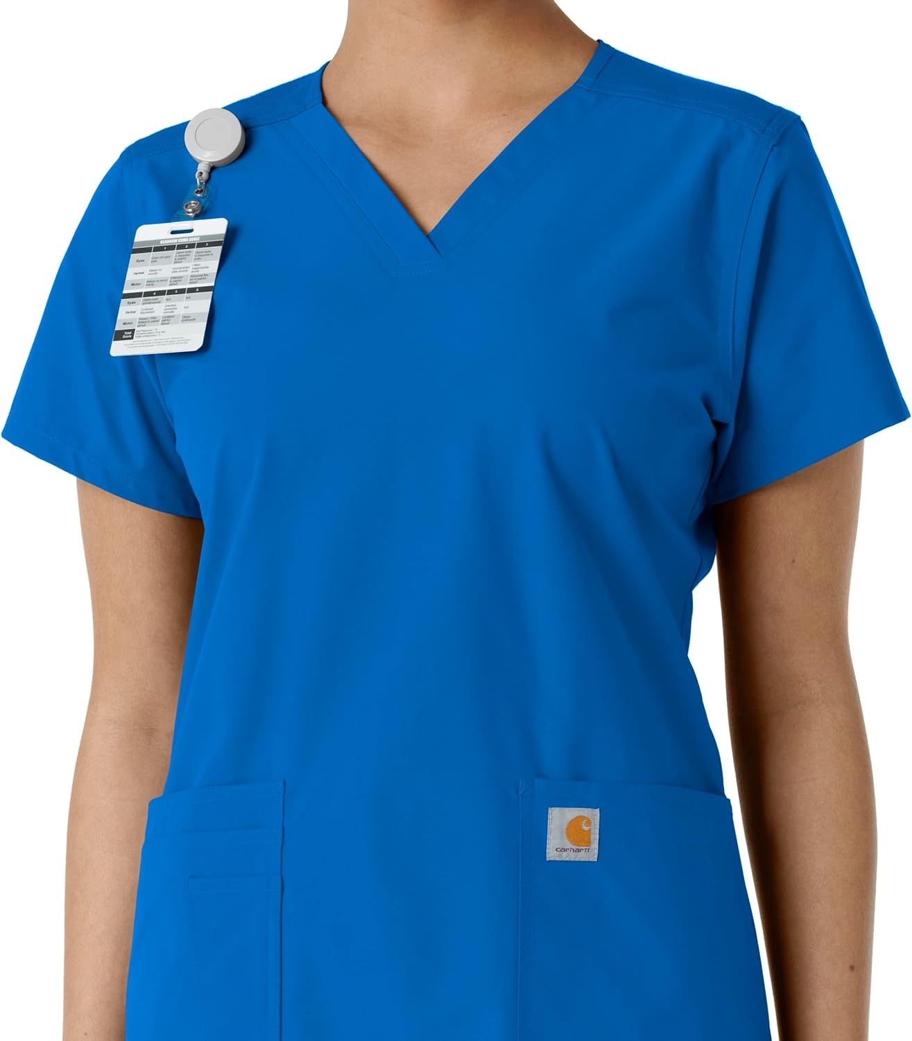 image:imageCarhartt Scrubs for Women Force CrossFlex Panel VNeck Tops with 3 PocketsRoyal