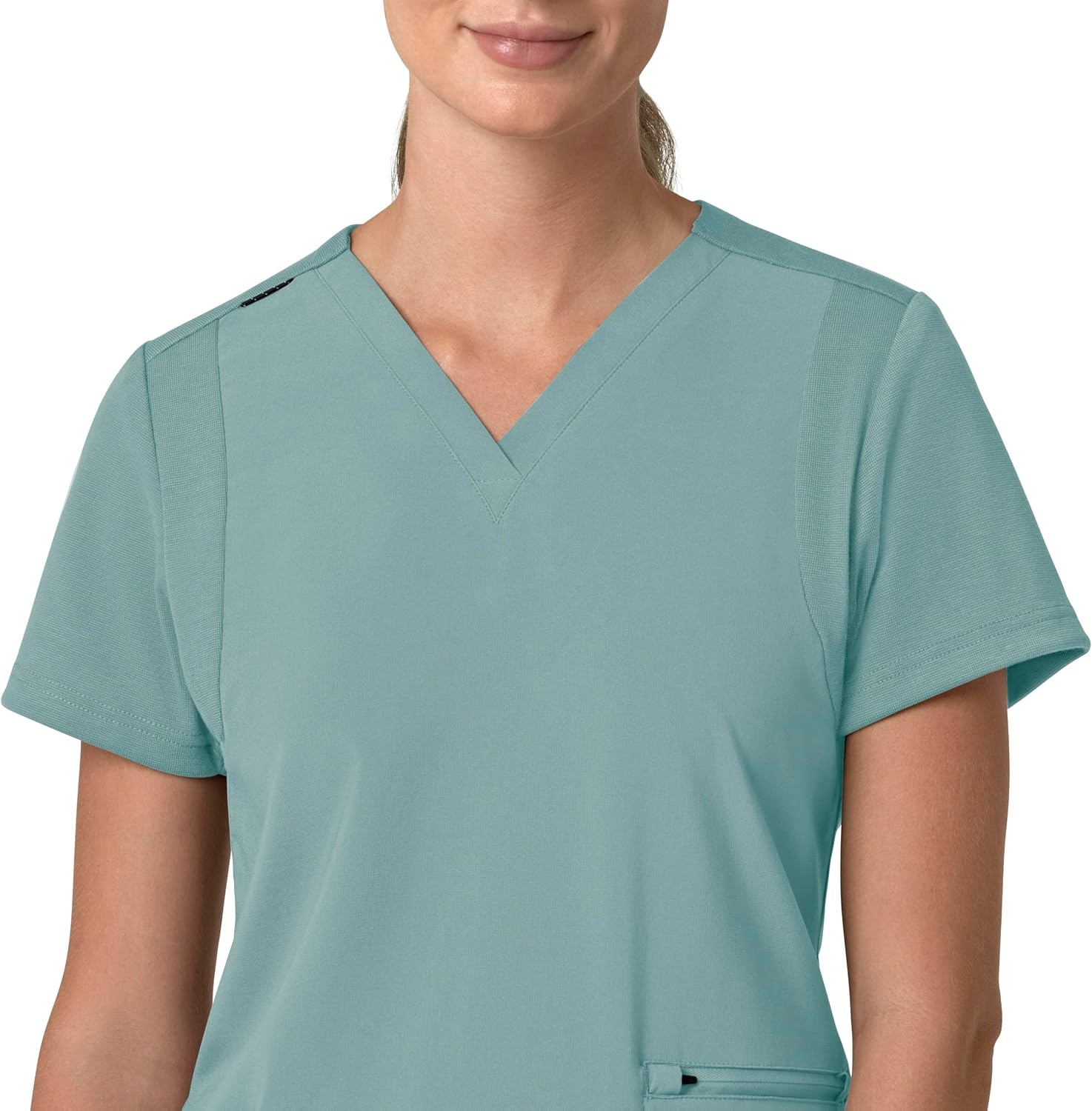 image:imageCarhartt Scrubs for Women Force CrossFlex Panel VNeck Tops with 3 PocketsSummer Blue