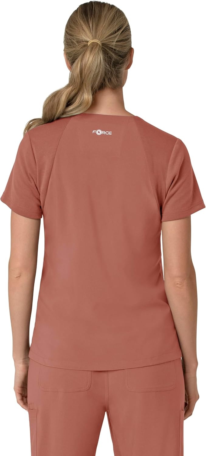 image:imageCarhartt Scrubs for Women Force CrossFlex Panel VNeck Tops with 3 PocketsWildrose
