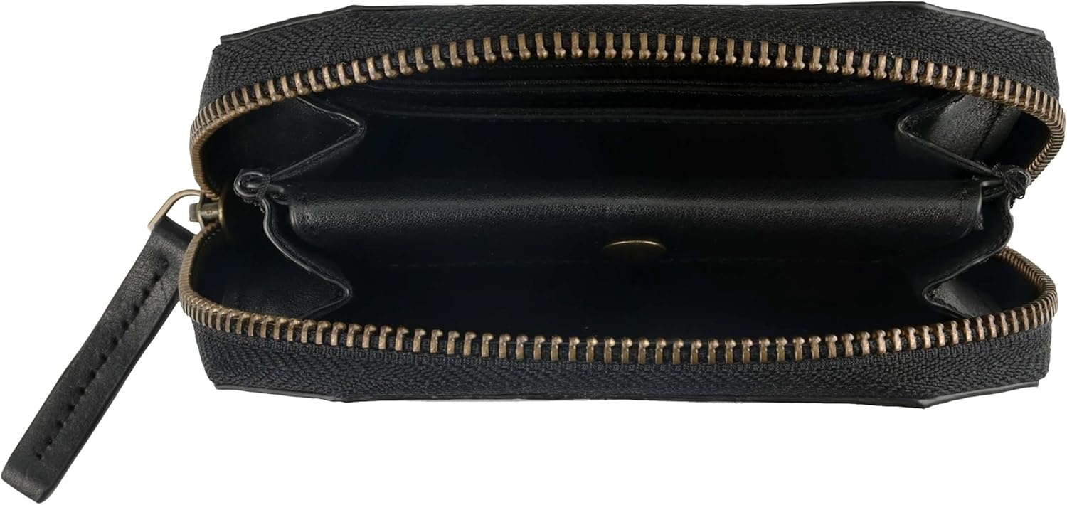 image:imageCarhartt Womens Casual Full Grain Leather Wallets Multiple Card and Cash Compartments for Easy AccessBlack Hybrid Wallet