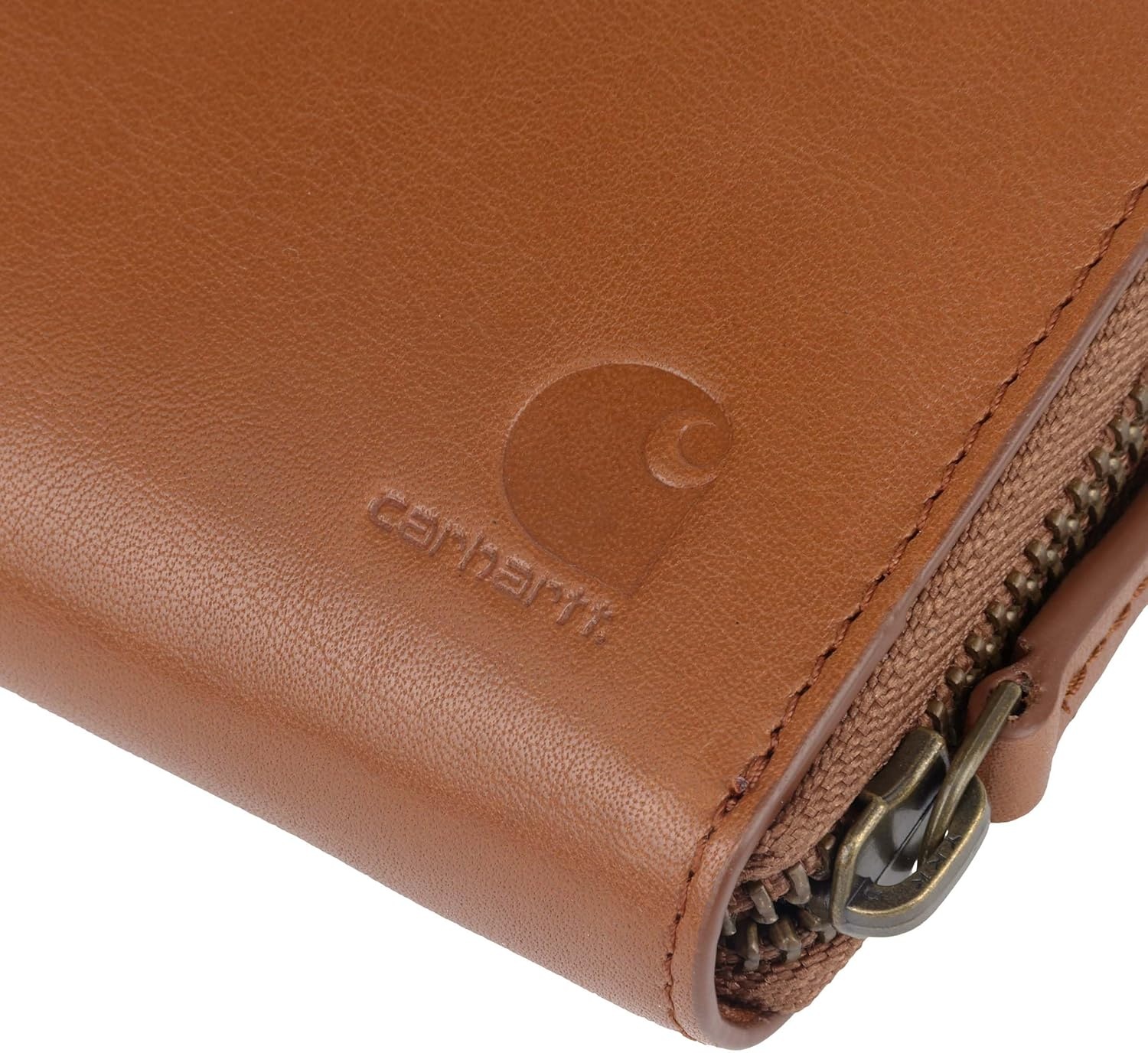 image:imageCarhartt Womens Casual Full Grain Leather Wallets Multiple Card and Cash Compartments for Easy AccessBrown Clutch Wallet