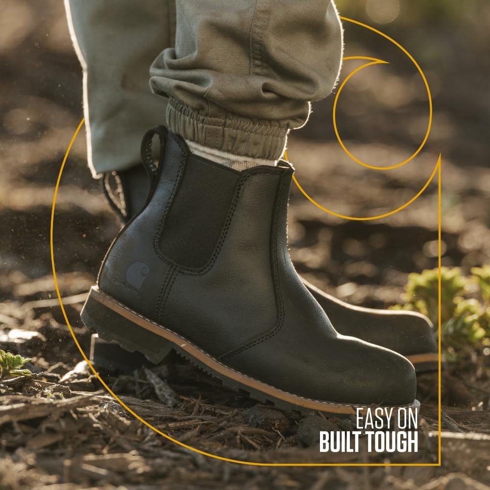 image:imageCarhartt Womens Frontier SoftToe Chelsea Work Boot Water Resistant SlipResistant Rubber Outsole Cushioned FootbedBrown