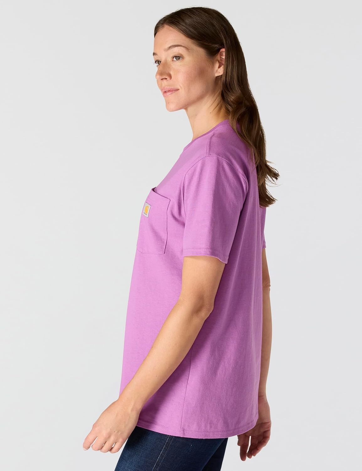image:imageCarhartt Womens Iconic WK87 Pocket TShirt CloseoutCherry Bloom