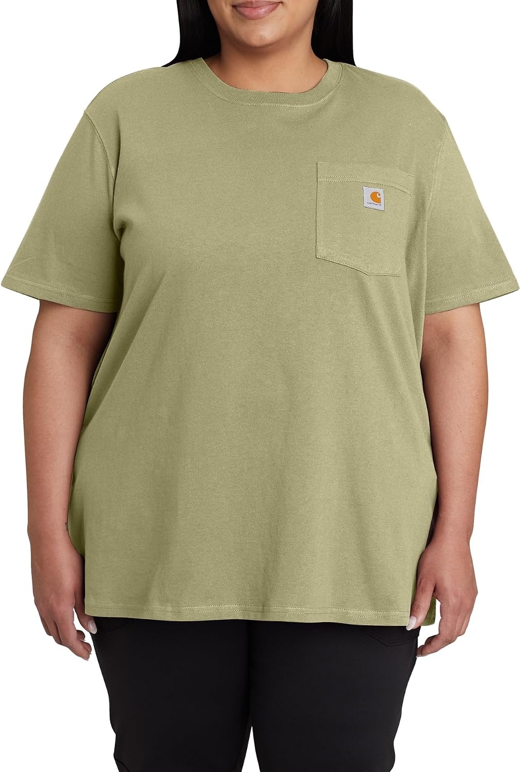 image:imageCarhartt Womens Iconic WK87 Pocket TShirt CloseoutDried Clay