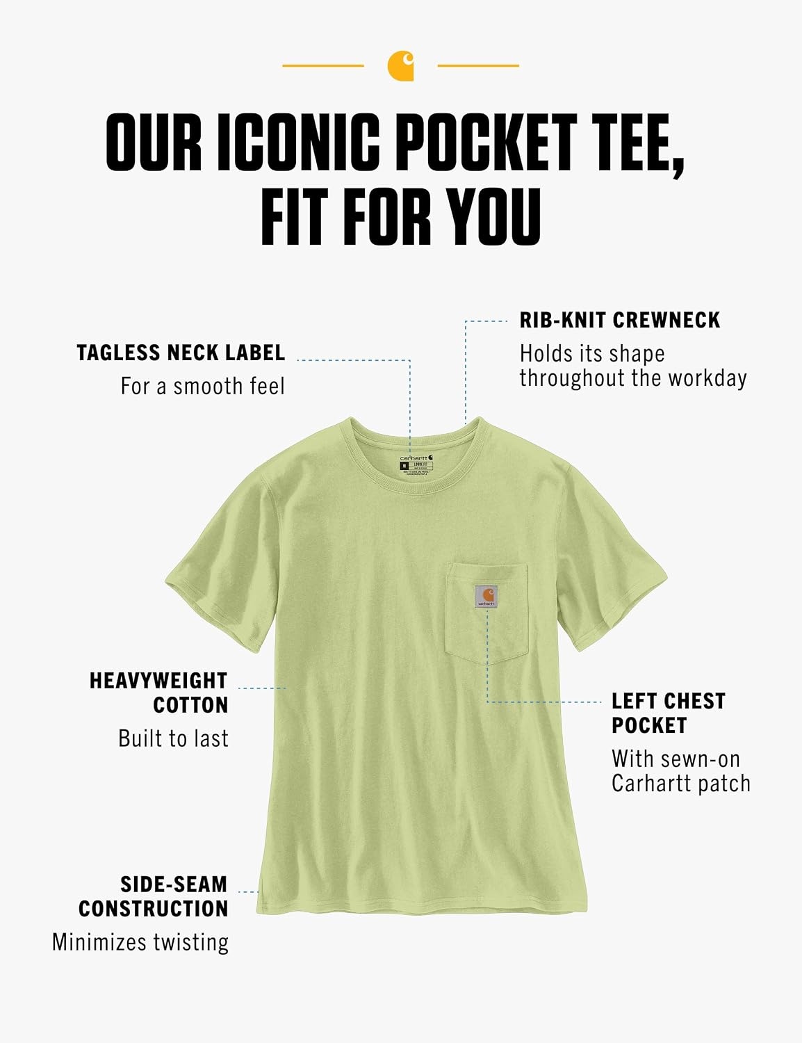 image:imageCarhartt Womens Iconic WK87 Pocket TShirt CloseoutEarly Spring