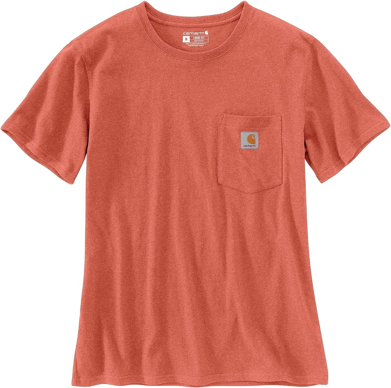 image:imageCarhartt Womens Iconic WK87 Pocket TShirt CloseoutEarthen Clay Heather