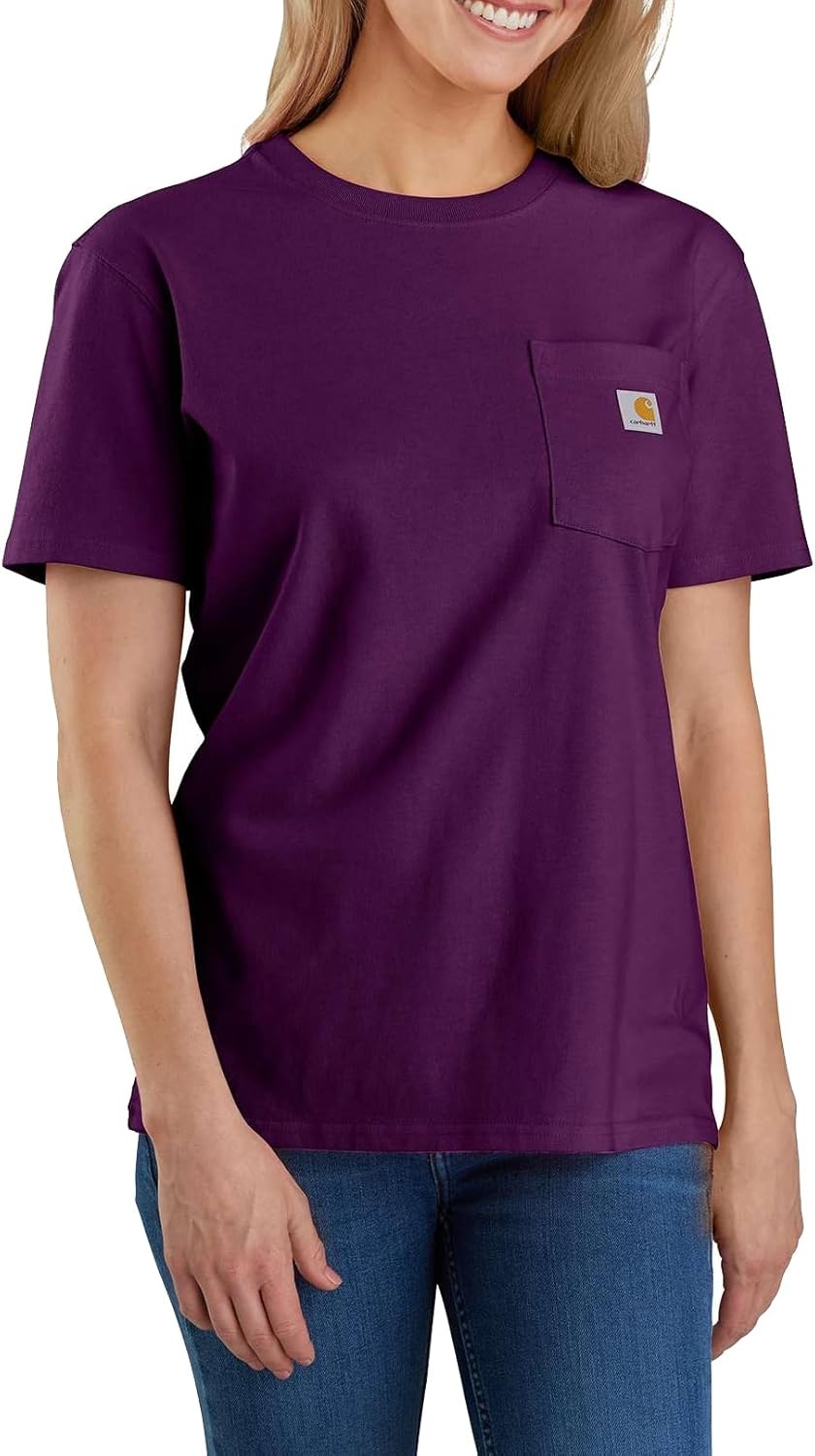 image:imageCarhartt Womens Iconic WK87 Pocket TShirt CloseoutEggplant