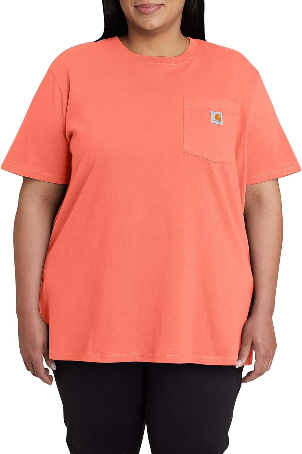 image:imageCarhartt Womens Iconic WK87 Pocket TShirt CloseoutFresh Salmon