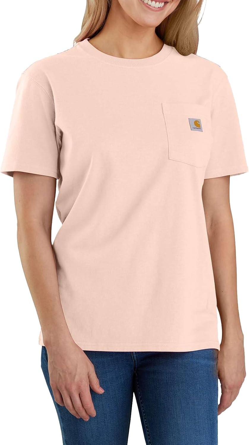 image:imageCarhartt Womens Iconic WK87 Pocket TShirt CloseoutGeorgia Peach