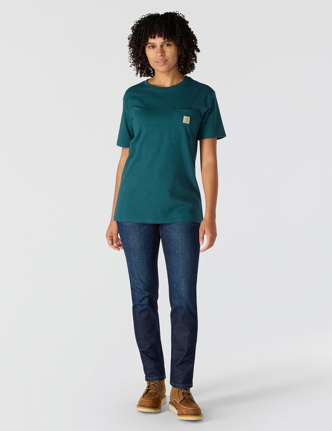 image:imageCarhartt Womens Iconic WK87 Pocket TShirt CloseoutGreenstone