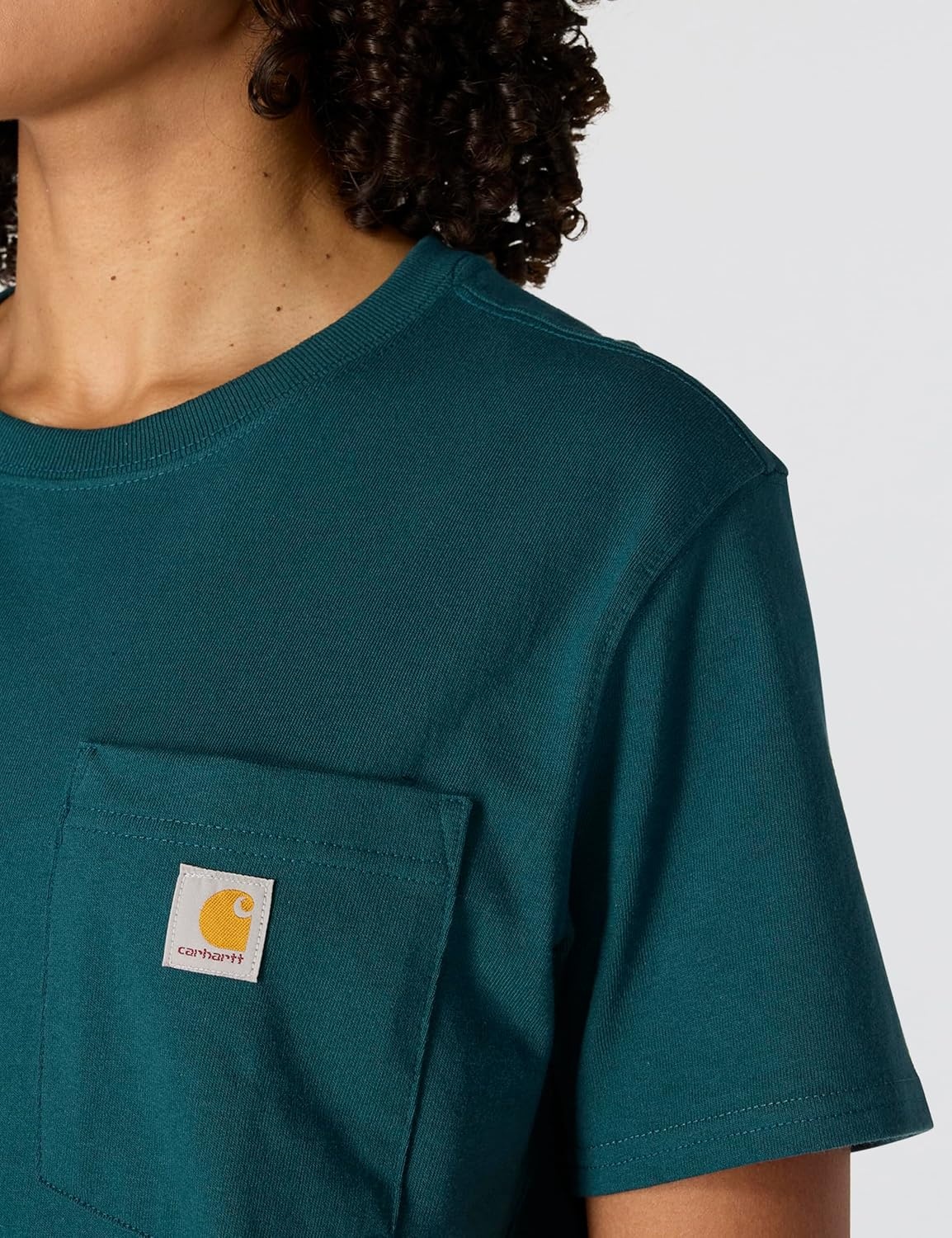 image:imageCarhartt Womens Iconic WK87 Pocket TShirt CloseoutGreenstone