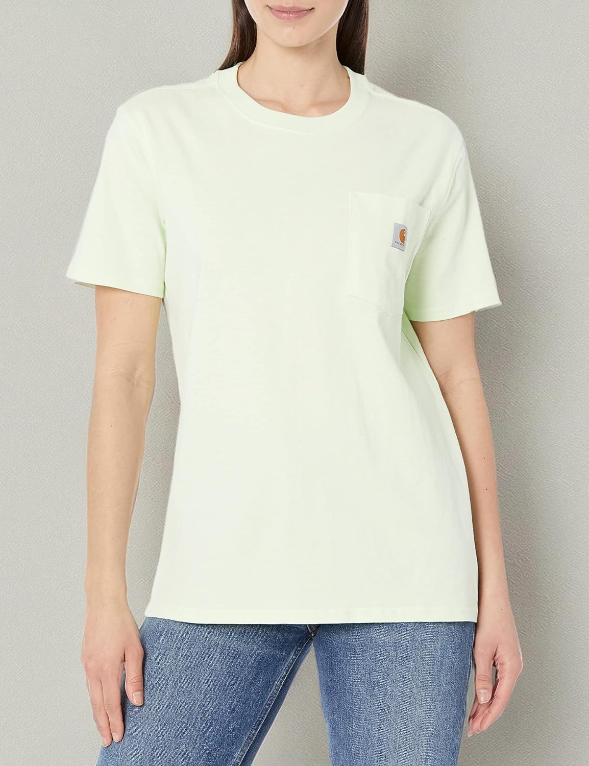 image:imageCarhartt Womens Iconic WK87 Pocket TShirt CloseoutHint of Lime