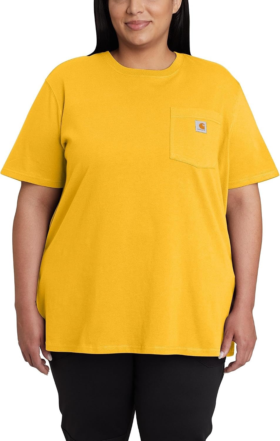 image:imageCarhartt Womens Iconic WK87 Pocket TShirt CloseoutHoneycomb Heather