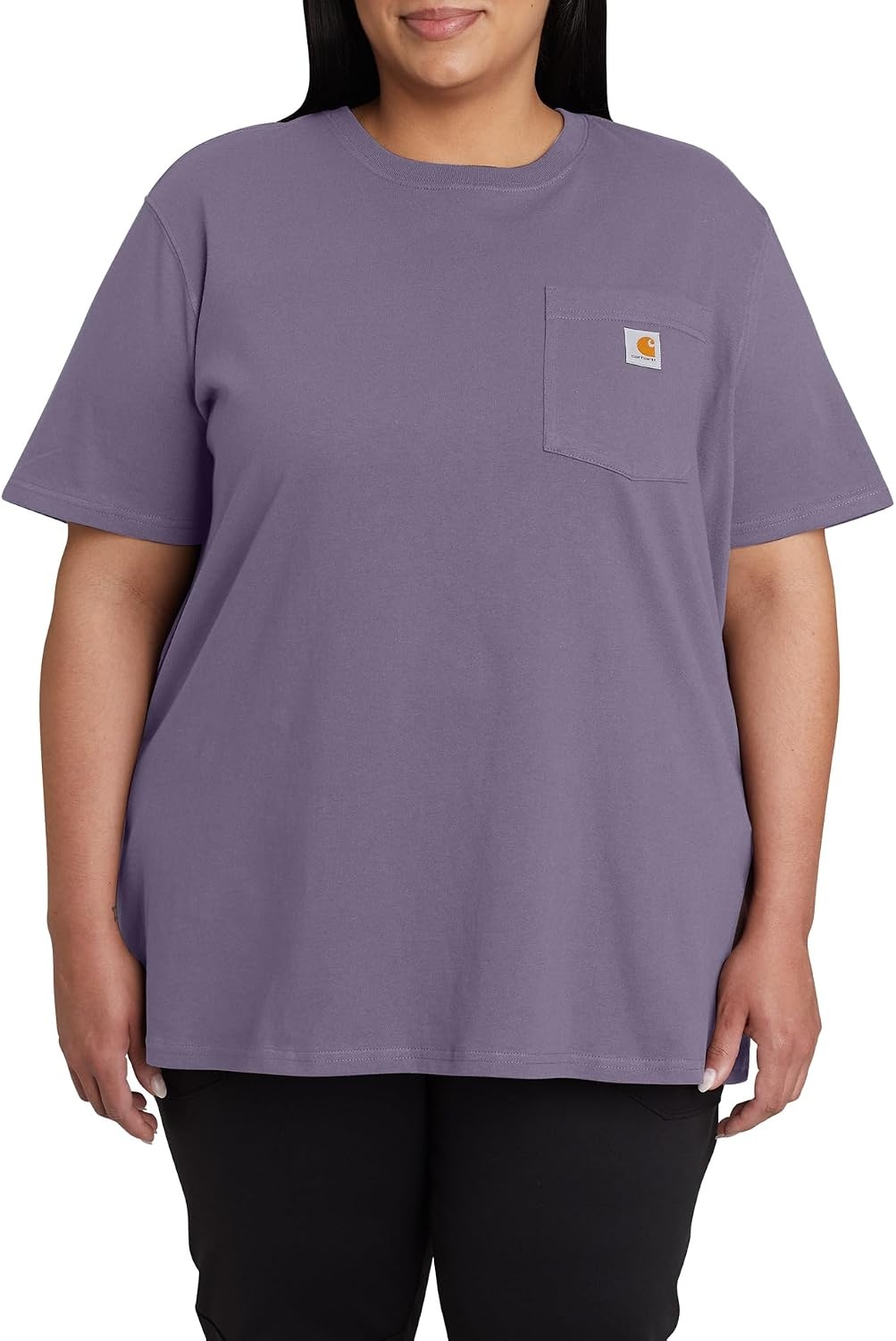 image:imageCarhartt Womens Iconic WK87 Pocket TShirt CloseoutLavender Mist