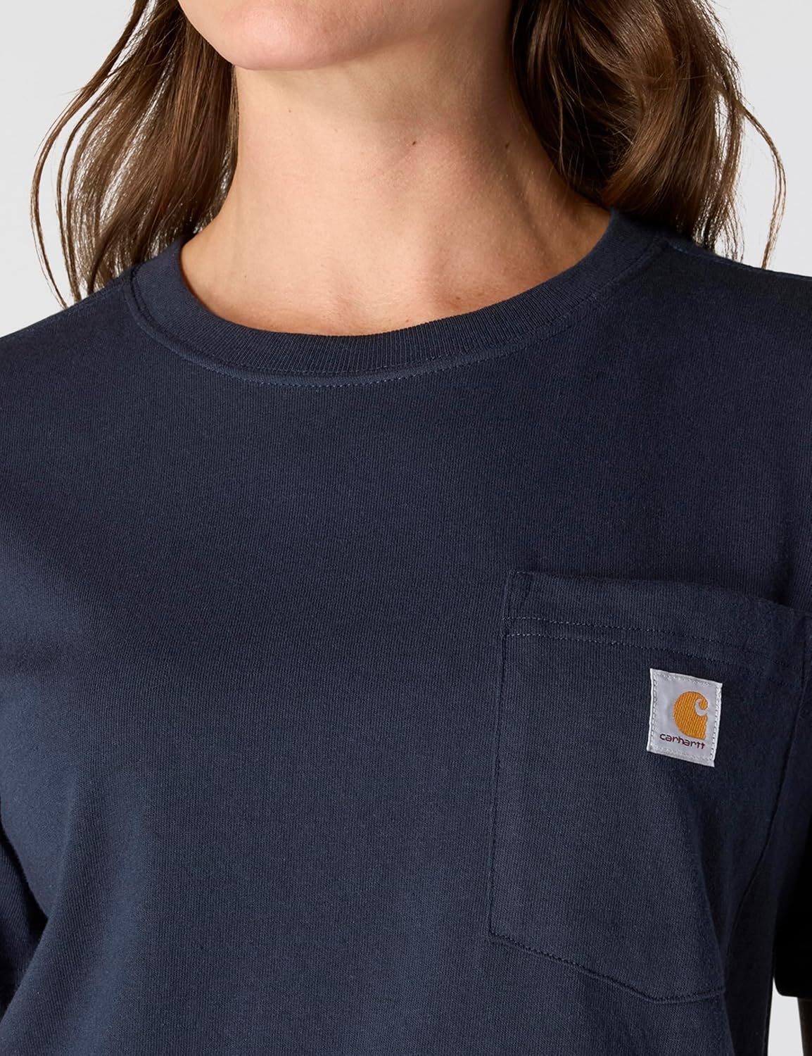 image:imageCarhartt Womens Iconic WK87 Pocket TShirt CloseoutNavy