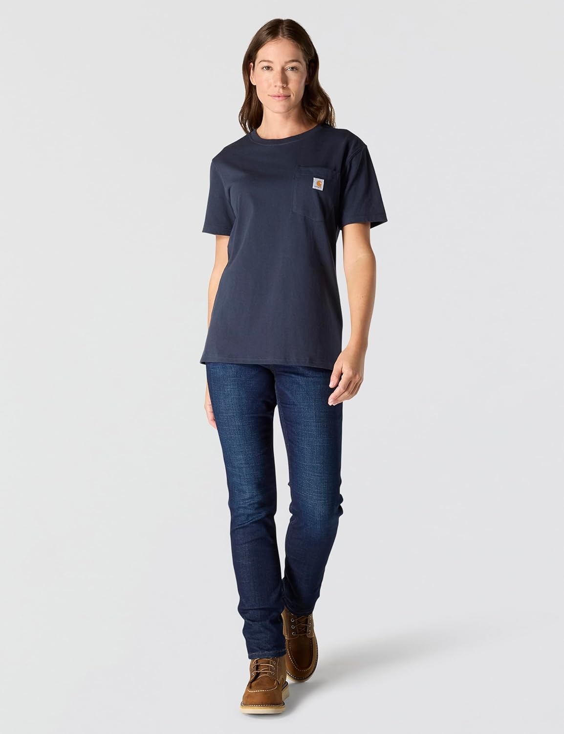 image:imageCarhartt Womens Iconic WK87 Pocket TShirt CloseoutNavy