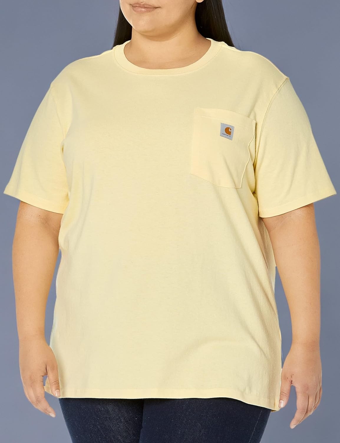 image:imageCarhartt Womens Iconic WK87 Pocket TShirt CloseoutPale Sun