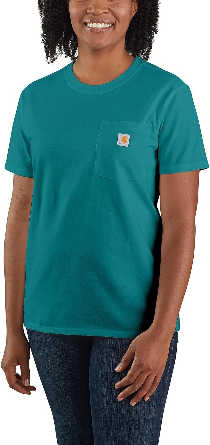 image:imageCarhartt Womens Iconic WK87 Pocket TShirt CloseoutShaded Spruce