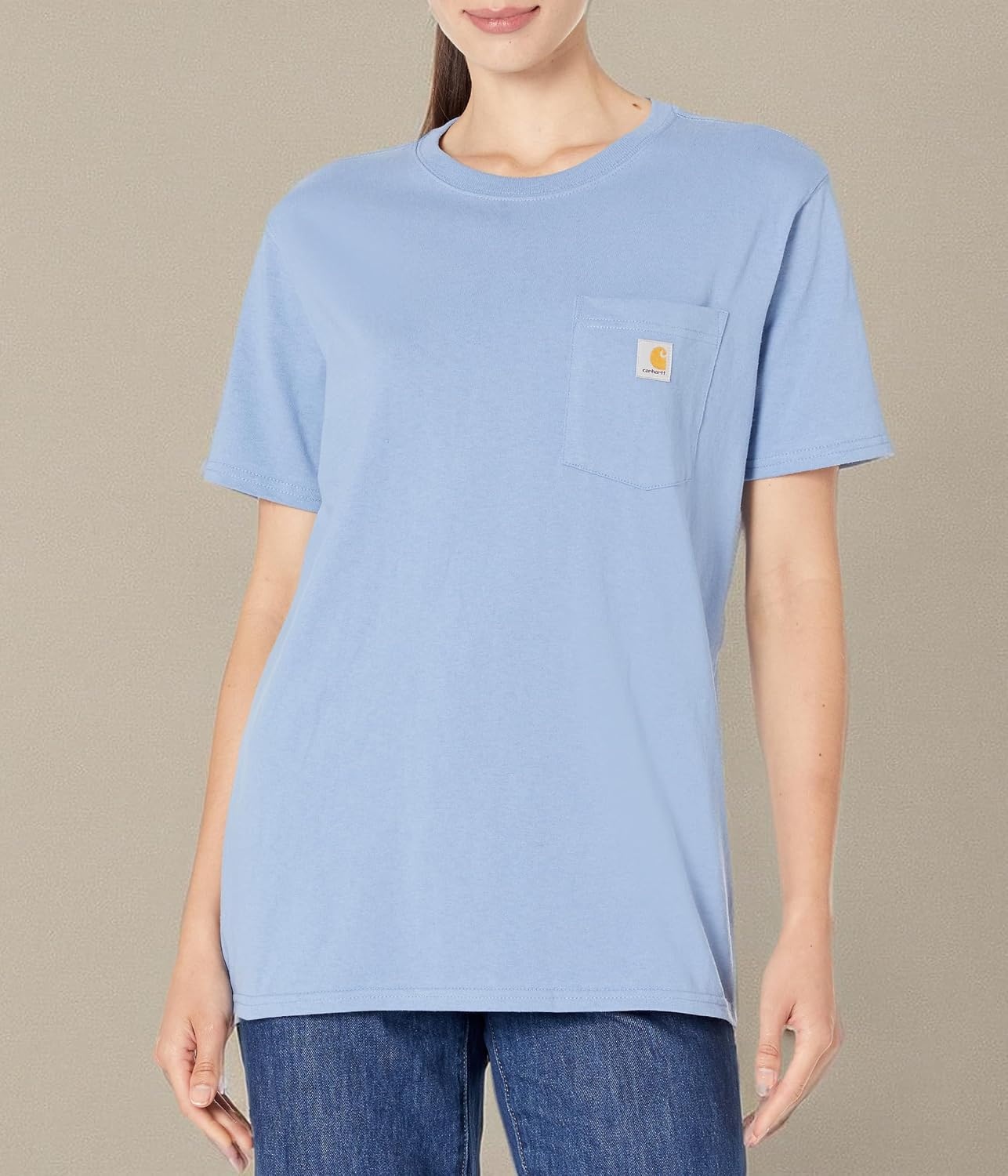 image:imageCarhartt Womens Iconic WK87 Pocket TShirt CloseoutSkystone