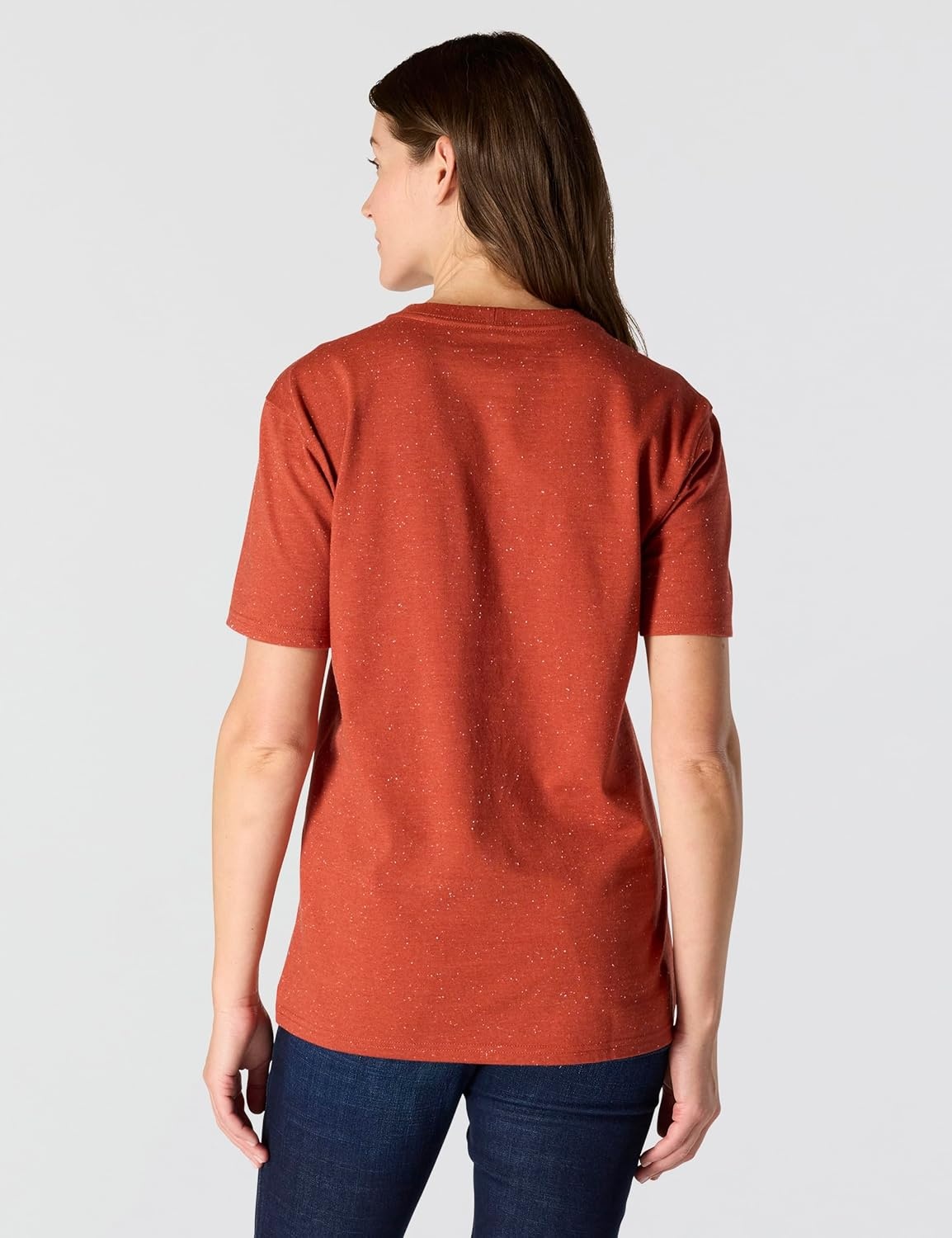 image:imageCarhartt Womens Iconic WK87 Pocket TShirt CloseoutSpice Red Nep