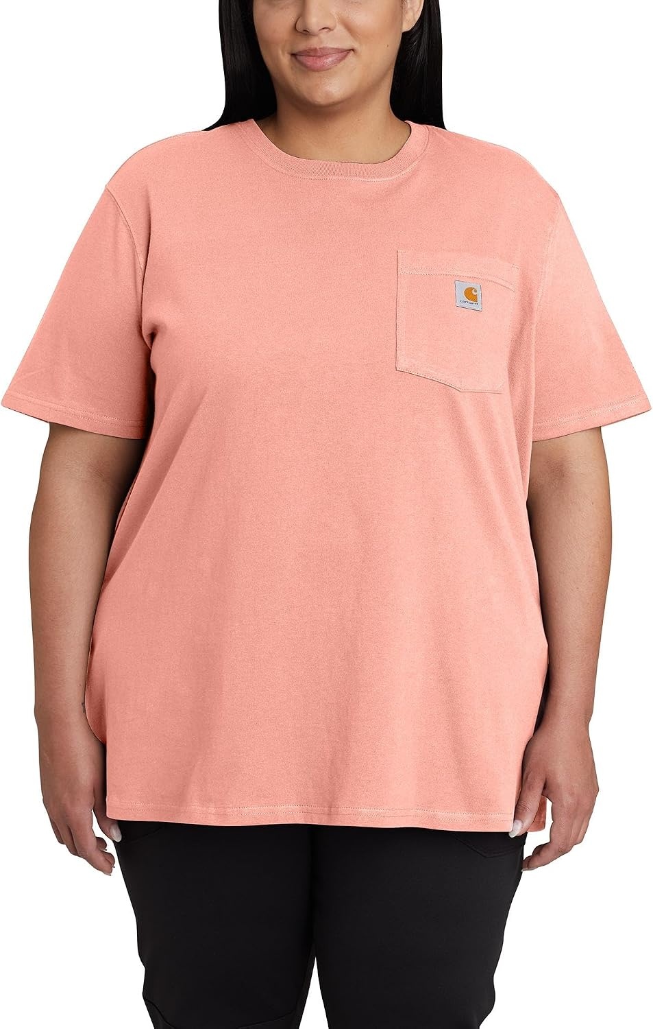 image:imageCarhartt Womens Iconic WK87 Pocket TShirt CloseoutSun Bloom