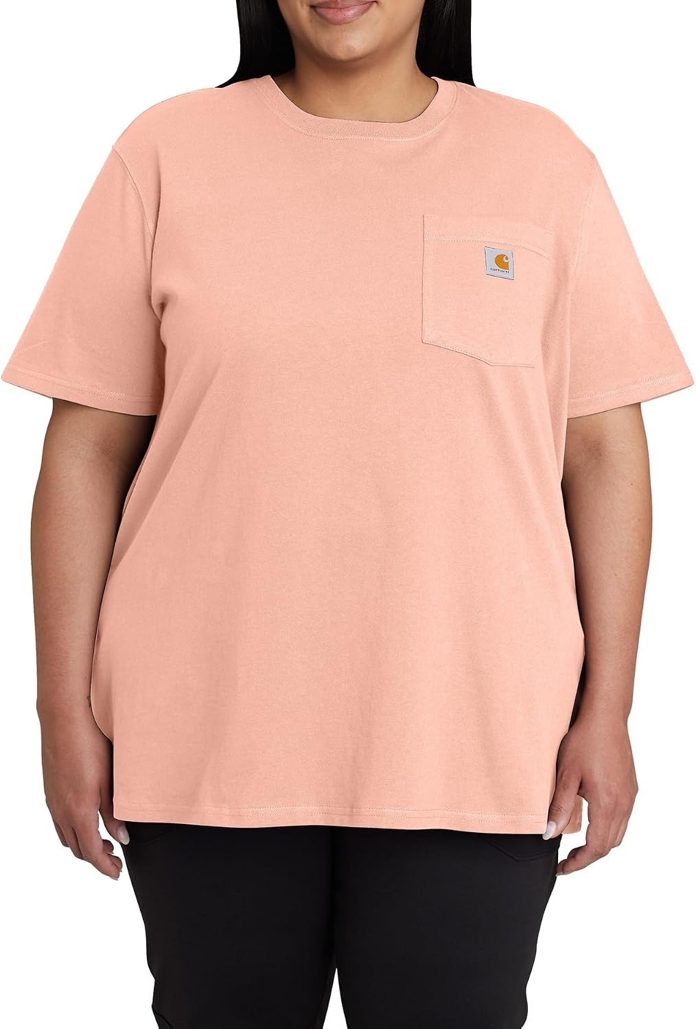 image:imageCarhartt Womens Iconic WK87 Pocket TShirt CloseoutTropical Peach