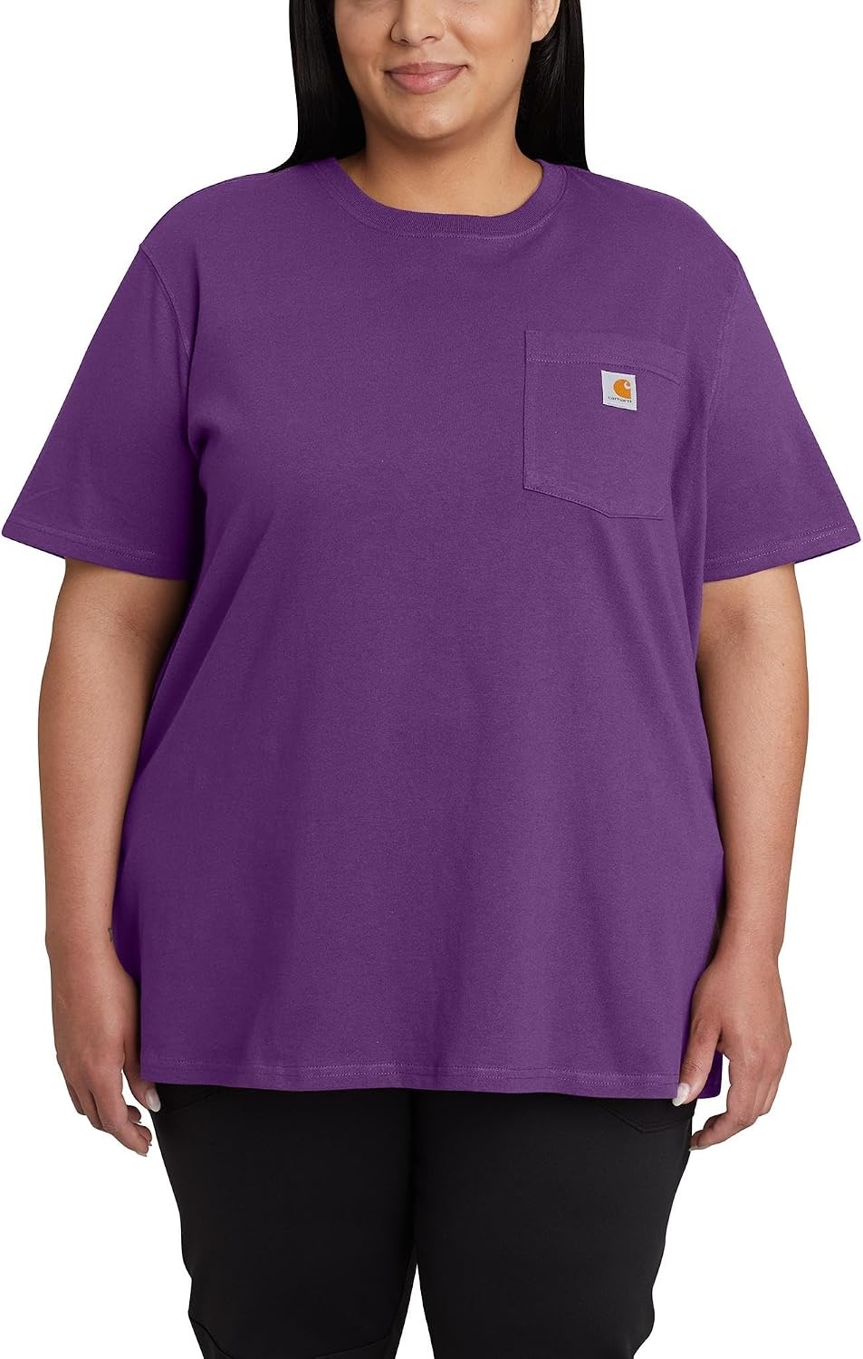 image:imageCarhartt Womens Iconic WK87 Pocket TShirt CloseoutTrue Purple