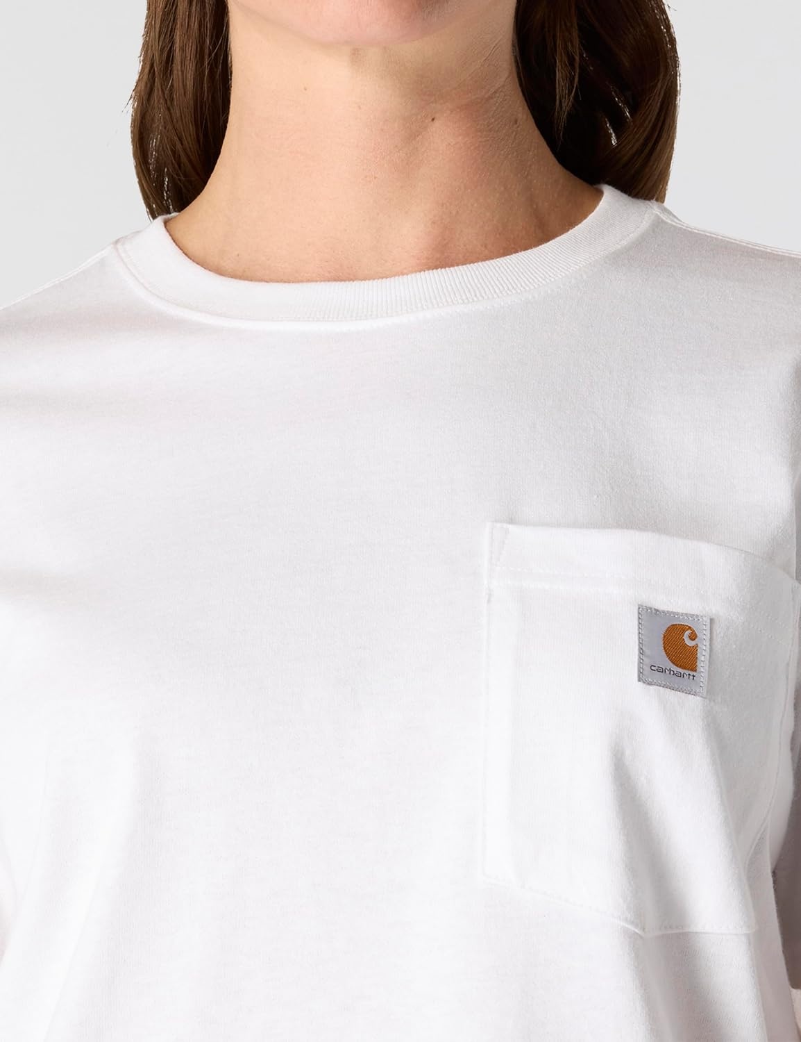 image:imageCarhartt Womens Iconic WK87 Pocket TShirt CloseoutWhite