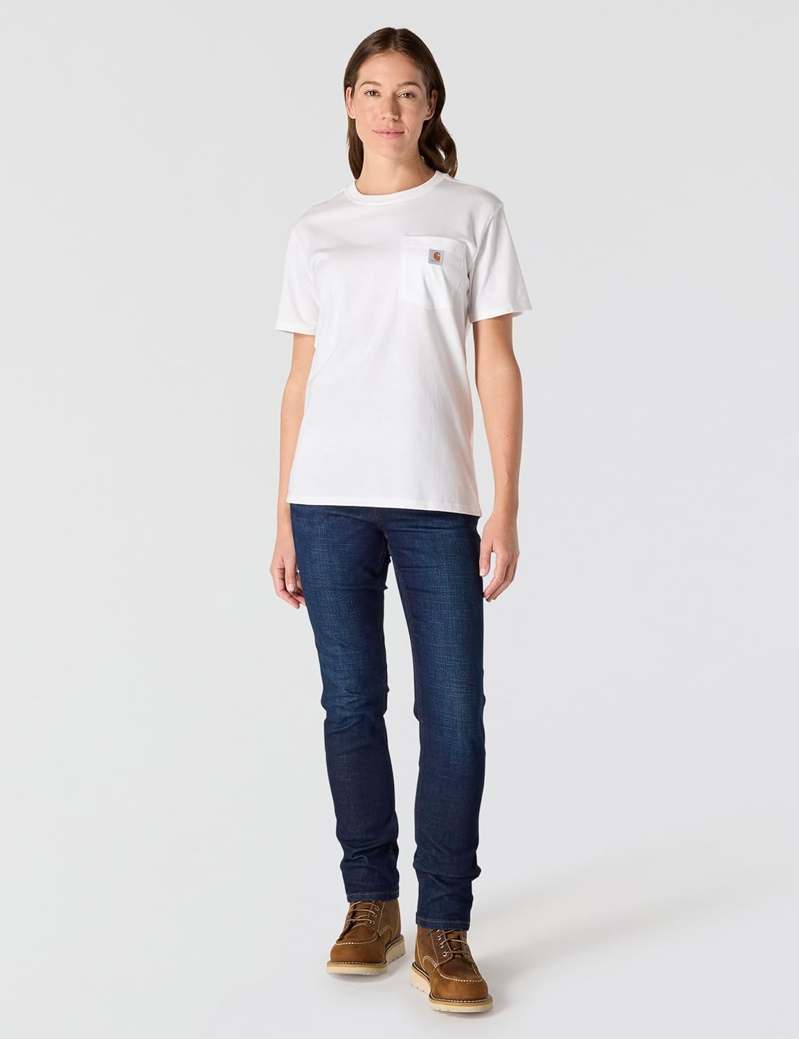 image:imageCarhartt Womens Iconic WK87 Pocket TShirt CloseoutWhite