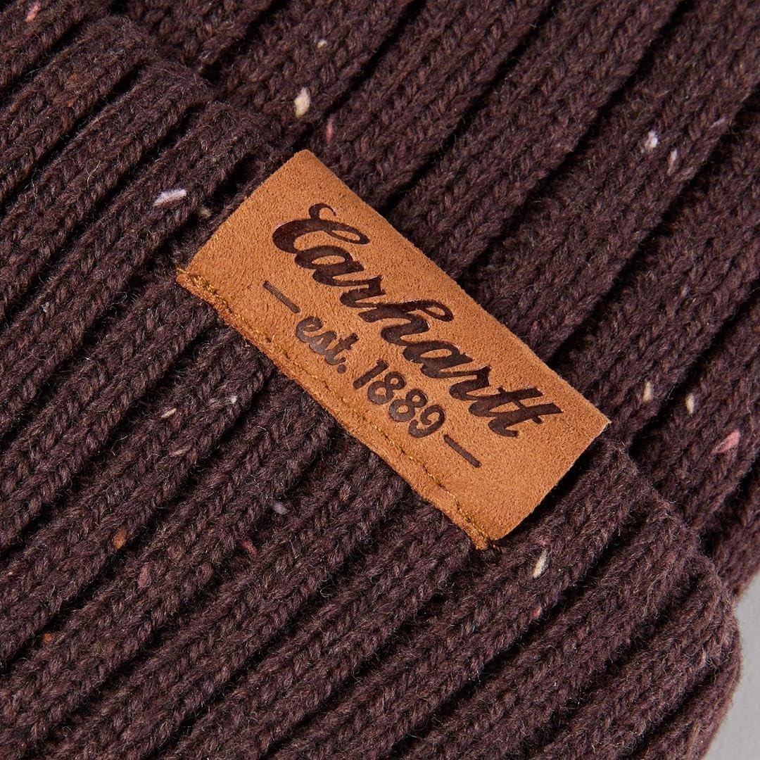 image:imageCarhartt Womens Knit Faux Fur Pompom BeanieDark Sepia Nep
