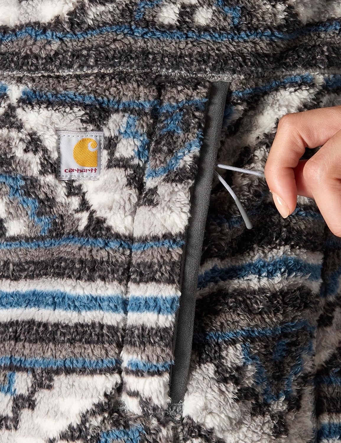 image:imageCarhartt Womens Loose Fit Fleece PulloverB Yellowtail Mountain Print Shadow