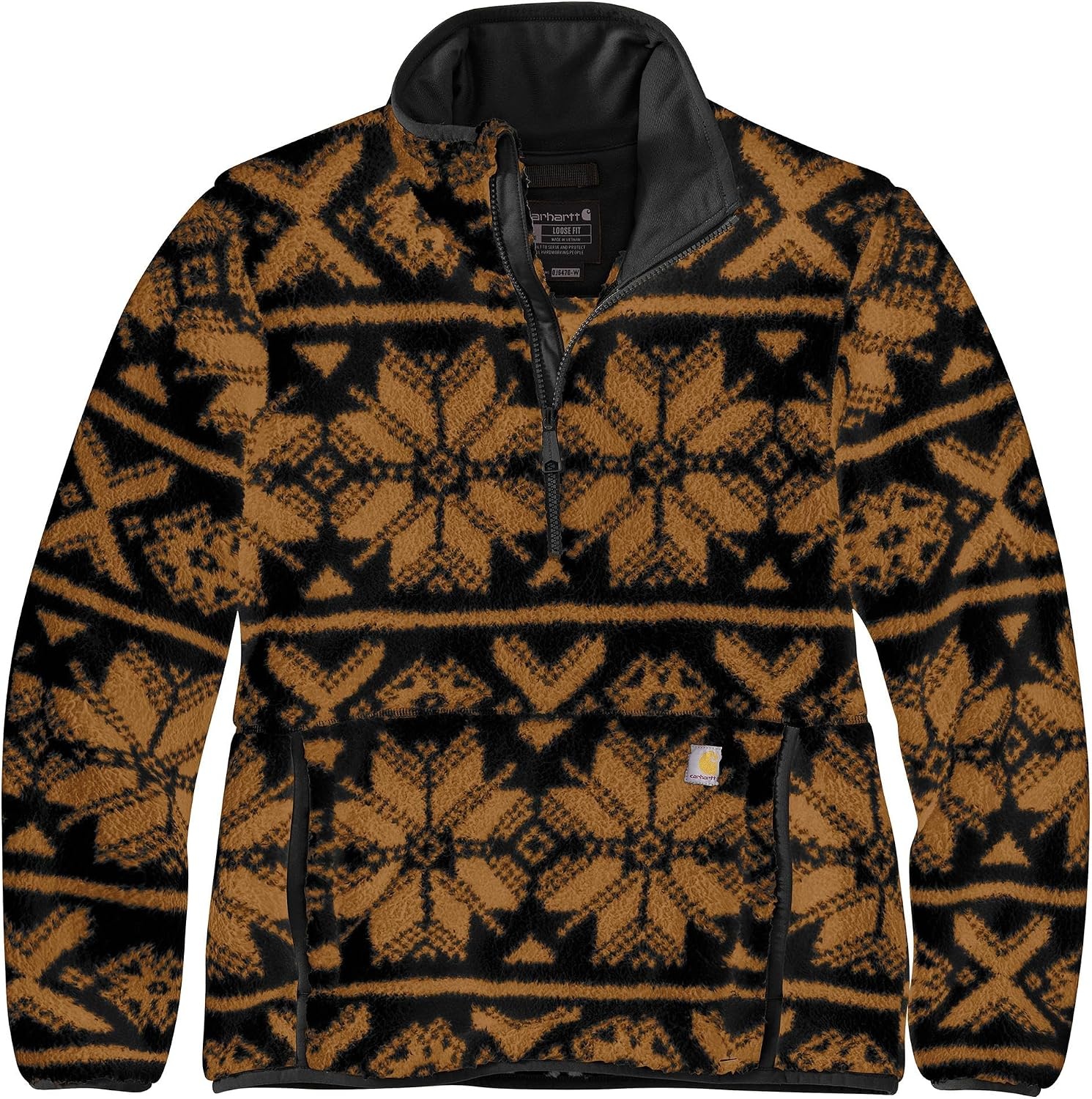 image:imageCarhartt Womens Loose Fit Fleece PulloverBlack Fairisle