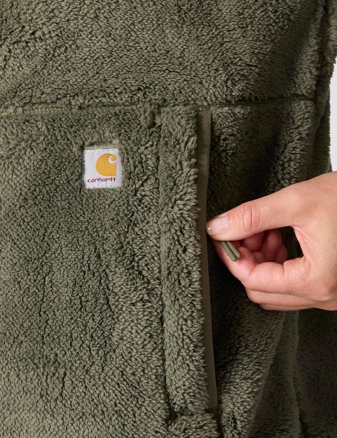 image:imageCarhartt Womens Loose Fit Fleece PulloverDusty Olive