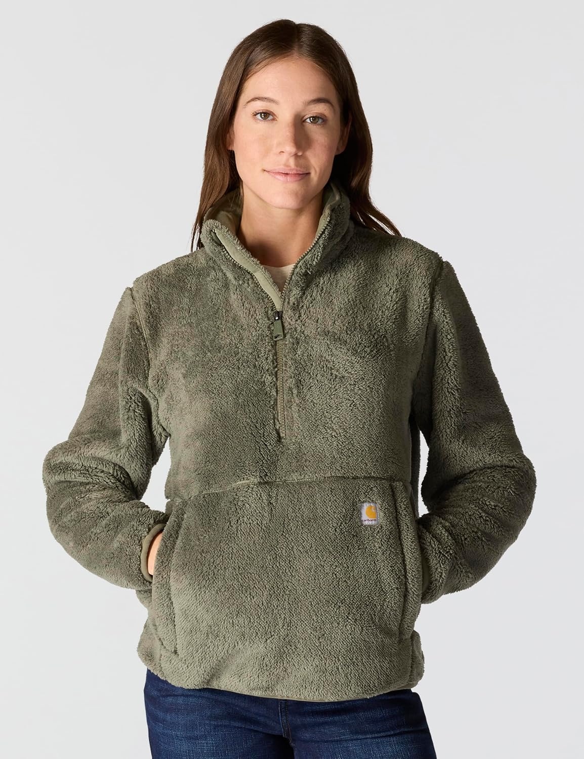 image:imageCarhartt Womens Loose Fit Fleece PulloverDusty Olive