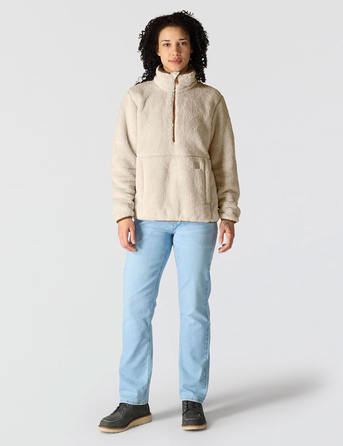 image:imageCarhartt Womens Loose Fit Fleece PulloverOat Milk