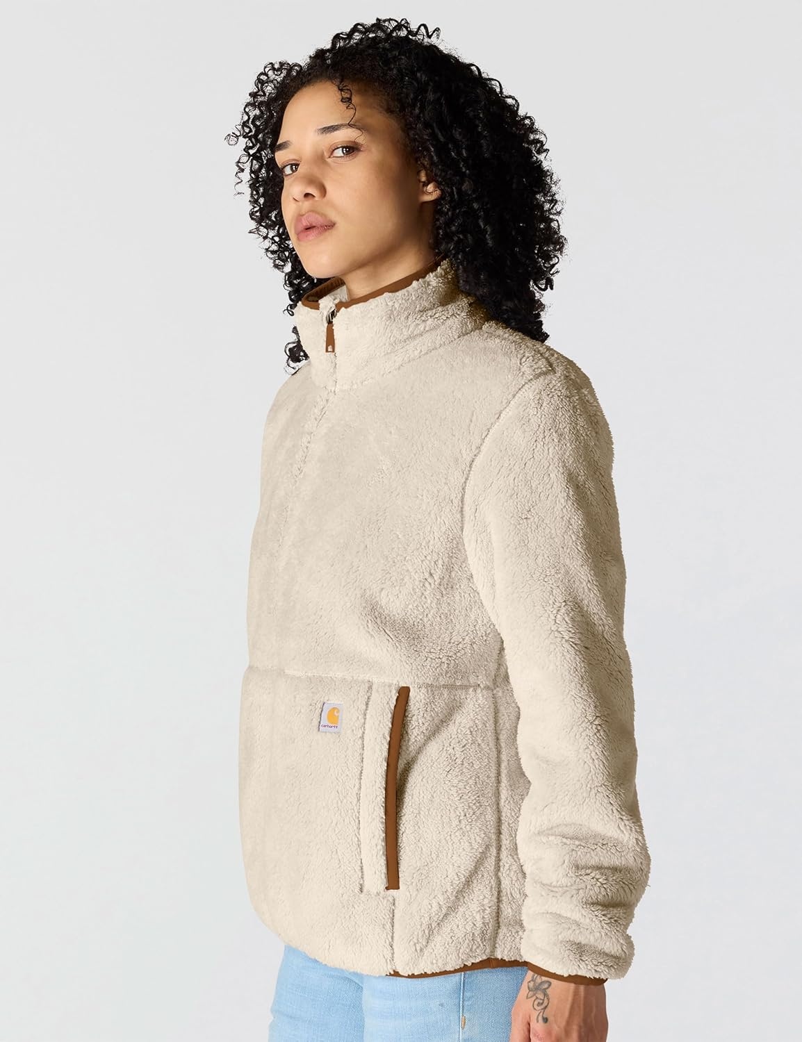 image:imageCarhartt Womens Loose Fit Fleece PulloverOat Milk