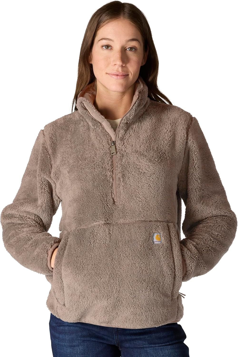 image:imageCarhartt Womens Loose Fit Fleece PulloverSoft Sepia