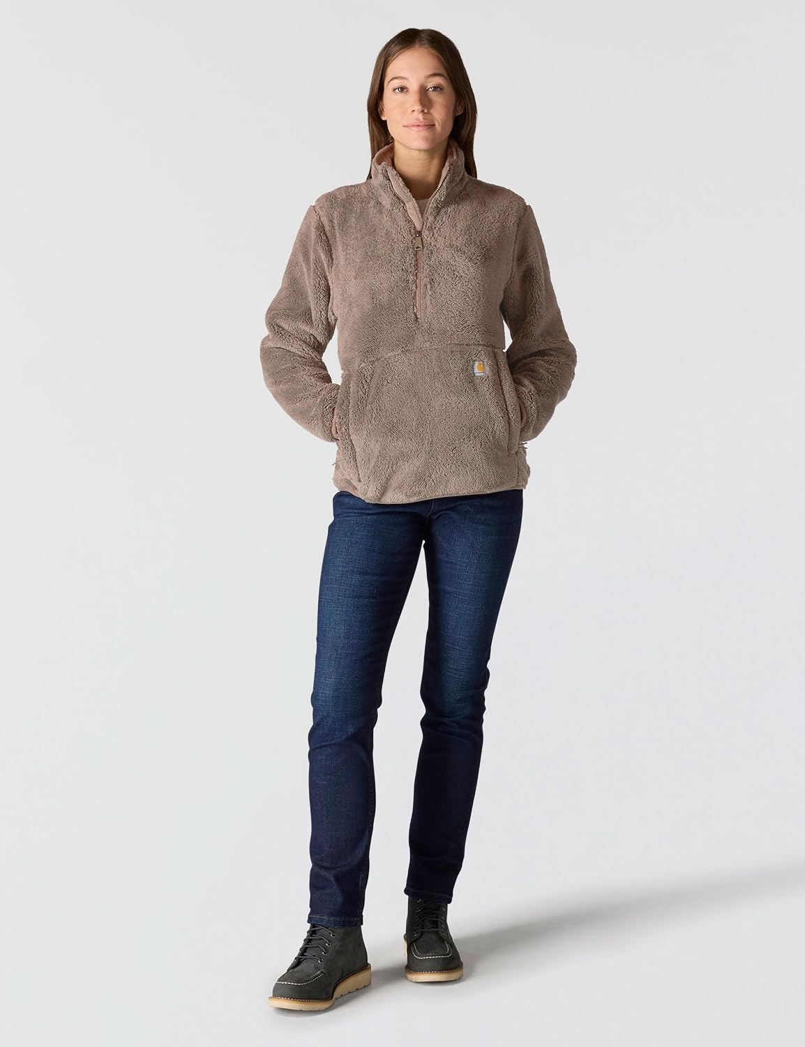 image:imageCarhartt Womens Loose Fit Fleece PulloverSoft Sepia