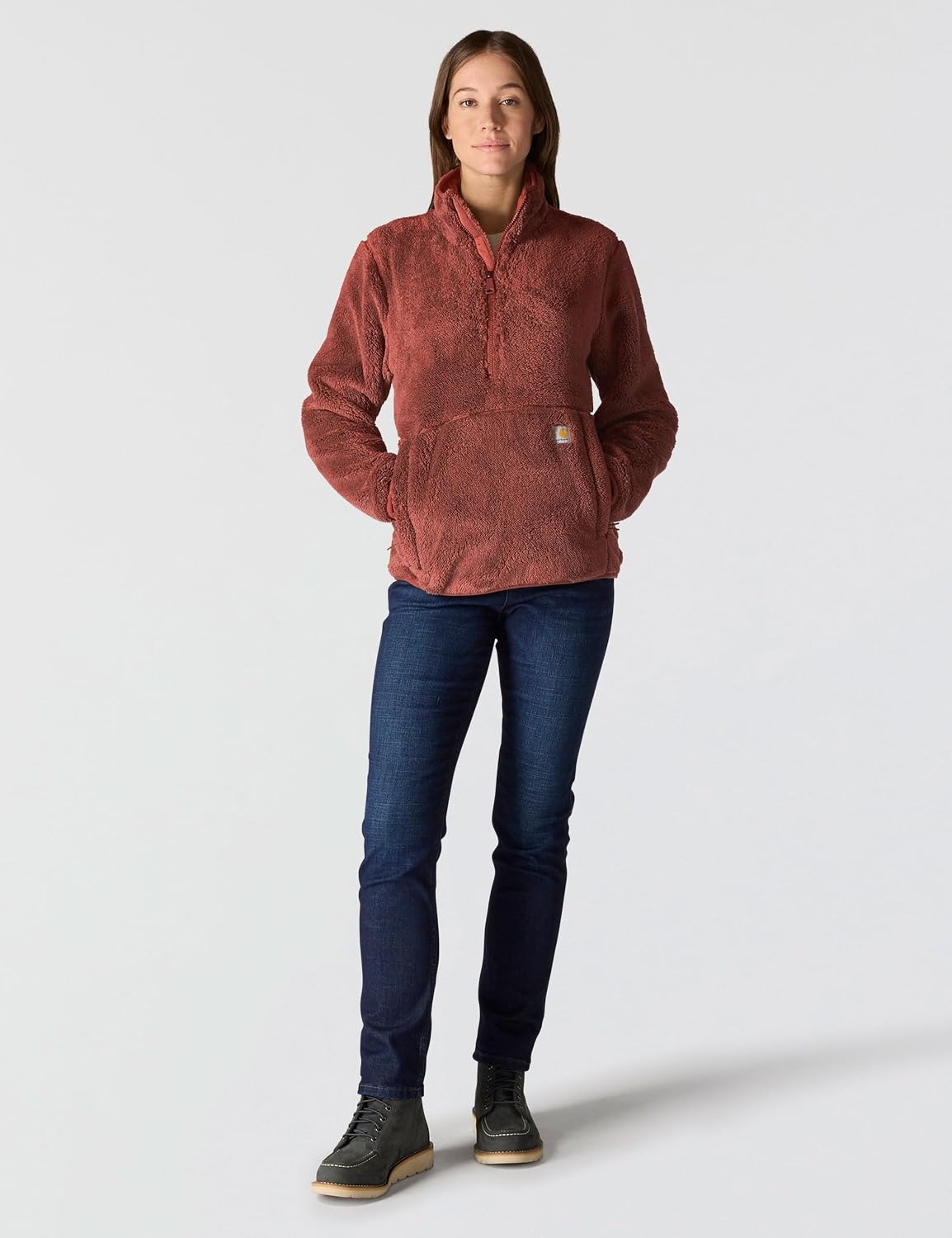 image:imageCarhartt Womens Loose Fit Fleece PulloverSpice Red
