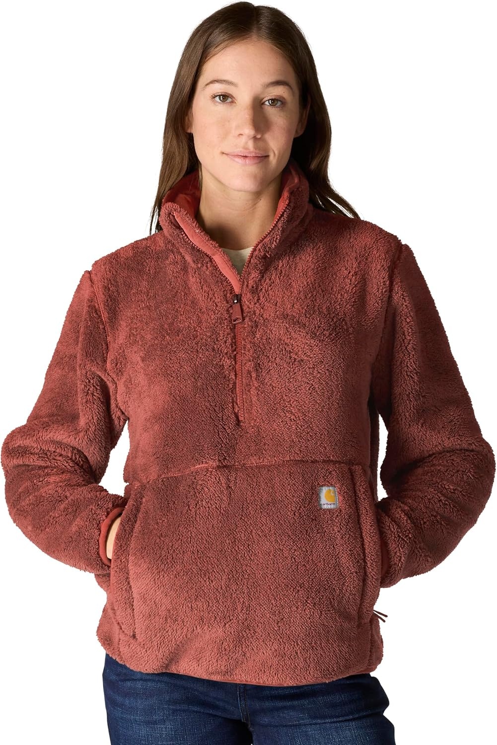 image:imageCarhartt Womens Loose Fit Fleece PulloverSpice Red