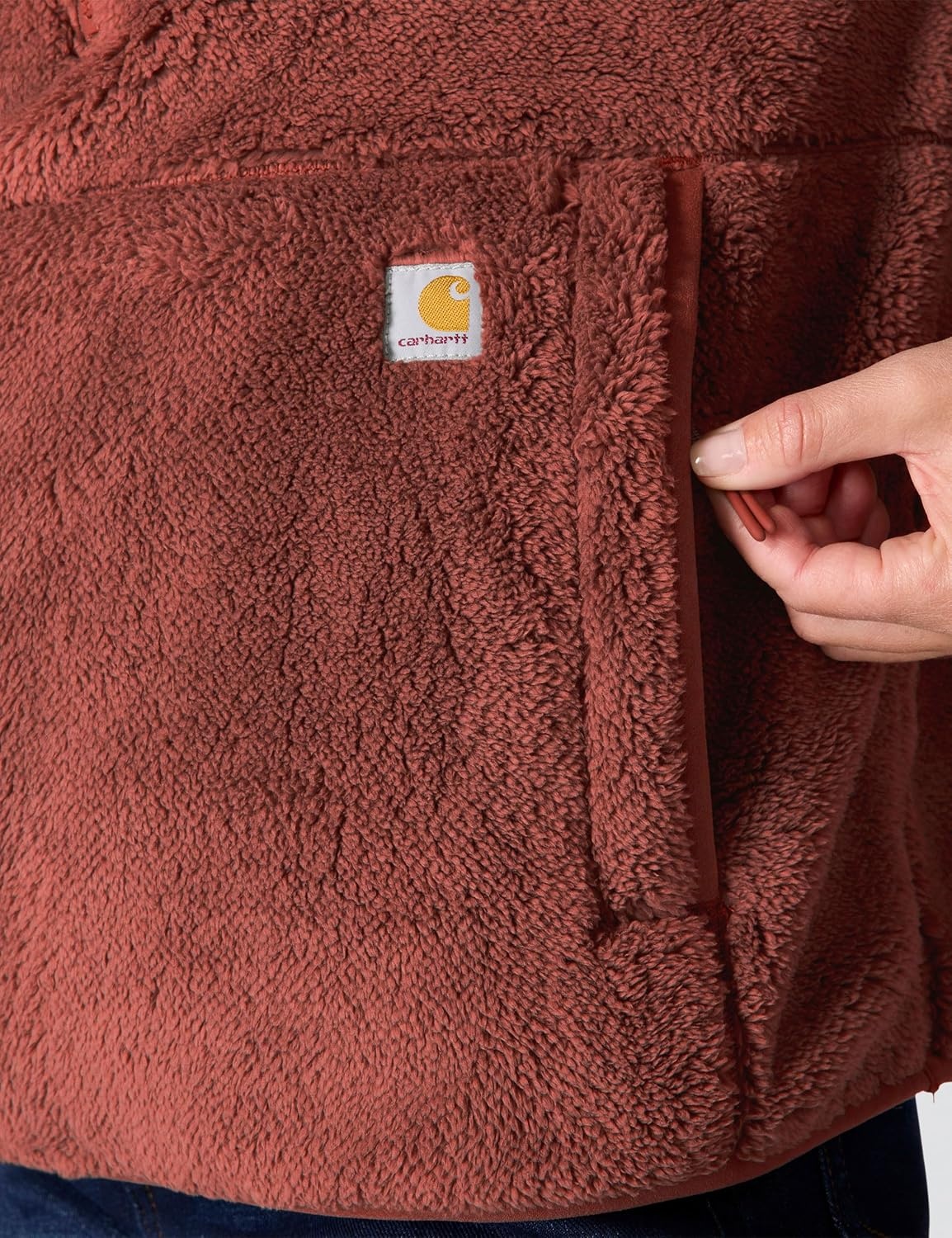 image:imageCarhartt Womens Loose Fit Fleece PulloverSpice Red