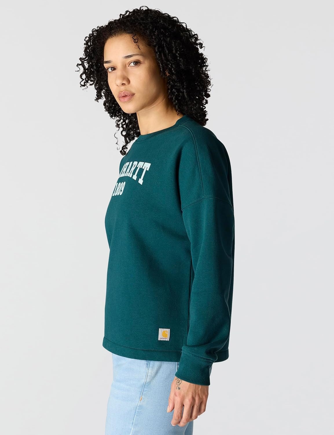 image:imageCarhartt Womens Loose Fit Midweight Carhartt Graphic SweatshirtGreenstone