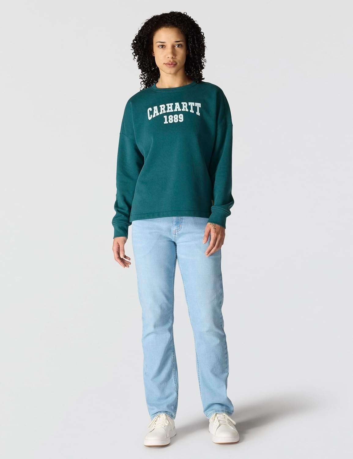 image:imageCarhartt Womens Loose Fit Midweight Carhartt Graphic SweatshirtGreenstone