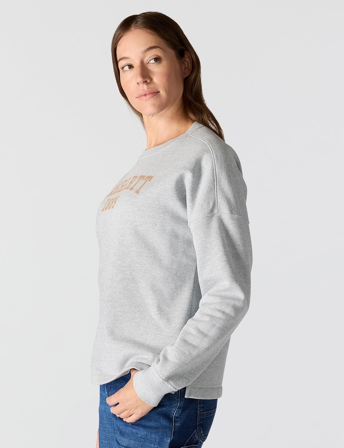 image:imageCarhartt Womens Loose Fit Midweight Carhartt Graphic SweatshirtHeather Gray